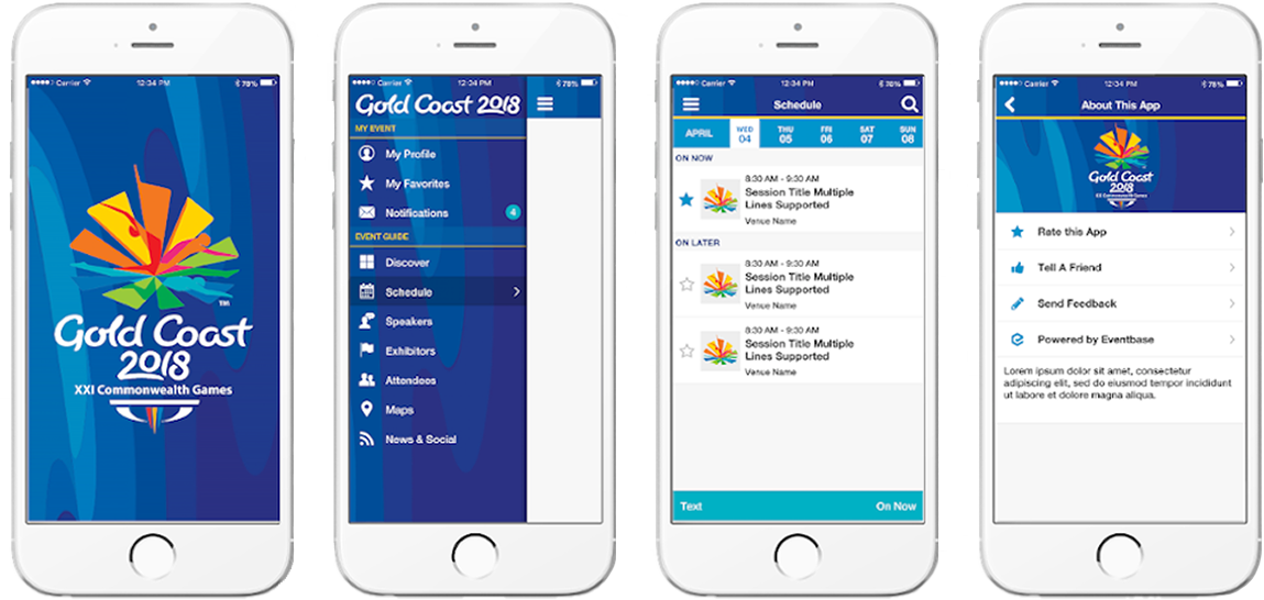 competitor screen shots - commonwealth games