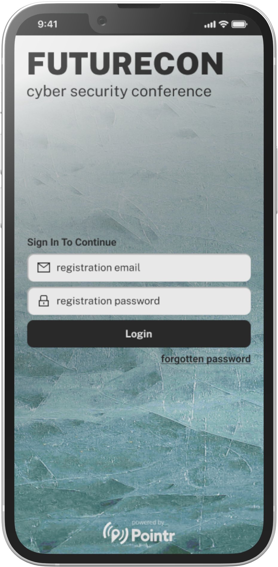 app screen shot login