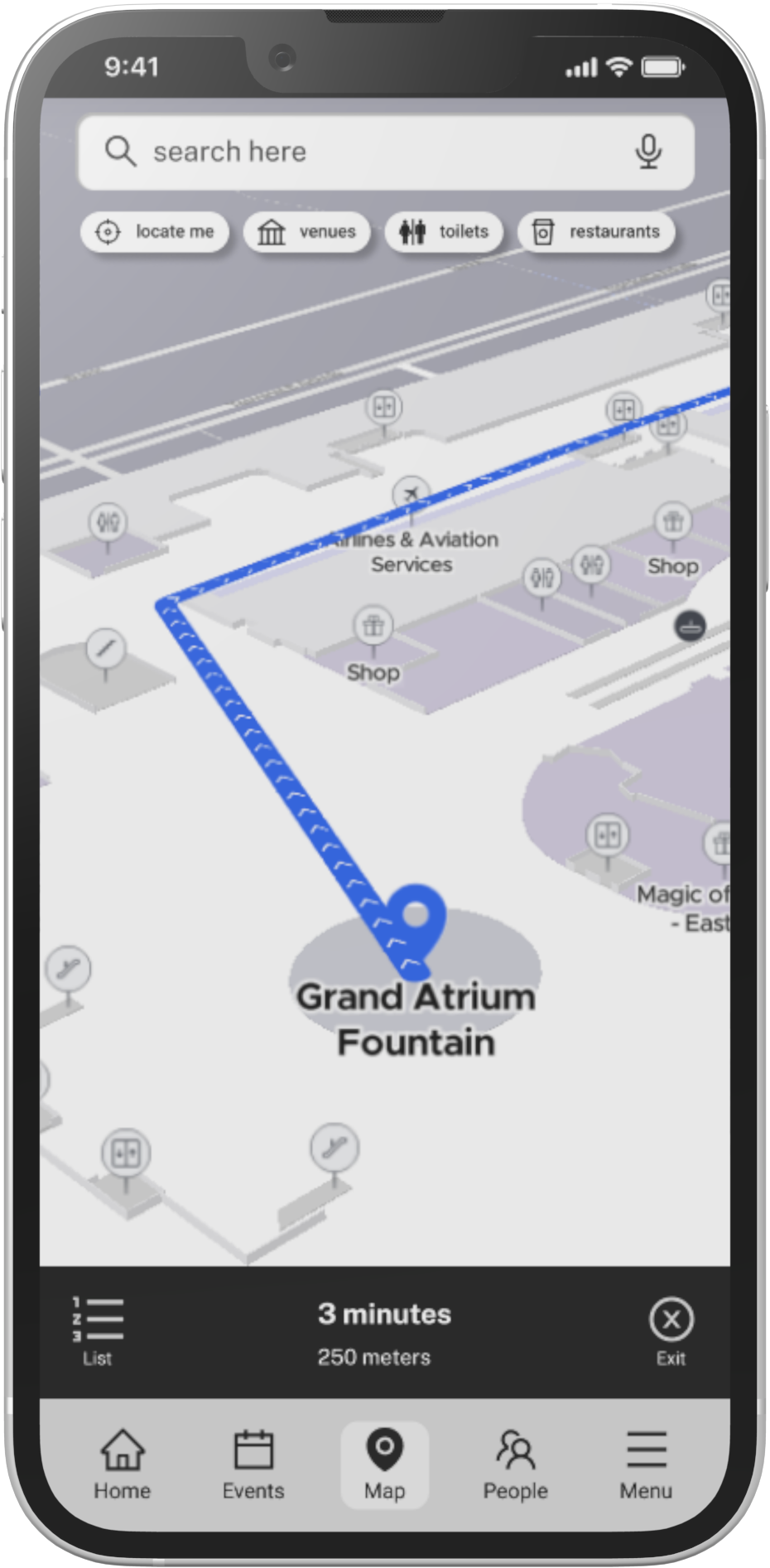 app screen shot map navigation